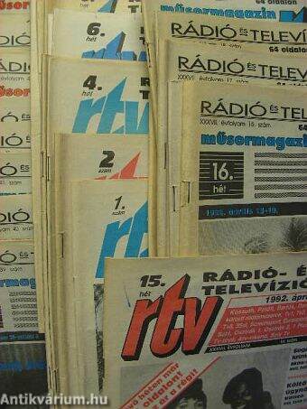 Rádió- és televízióújság 1992. (nem teljes évfolyam)