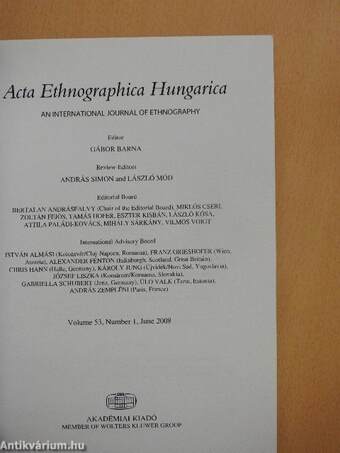 Acta Ethnographica Hungarica June 2008