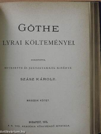 Göthe lyrai költeményei I-II.