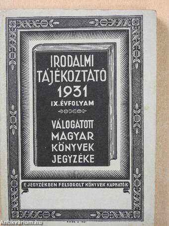 Irodalmi tájékoztató 1931