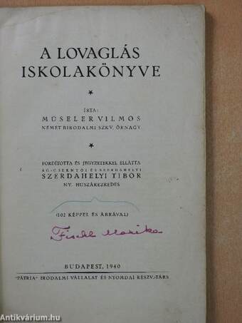 A lovaglás iskolakönyve