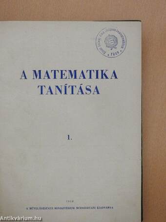 A matematika tanítása 1958-1960. (vegyes számok) (15 db)