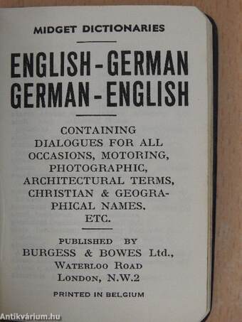 Midget Dictionaries English-German/German-English (minikönyv)