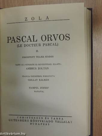 Pascal orvos I-III./Az álom