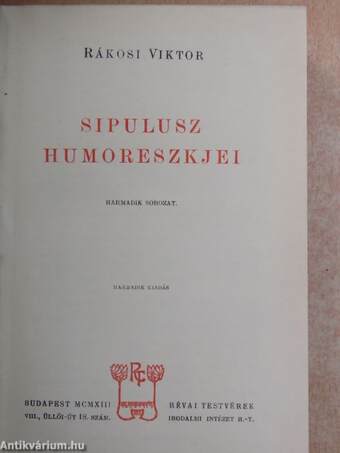 Sipulusz humoreszkjei III.