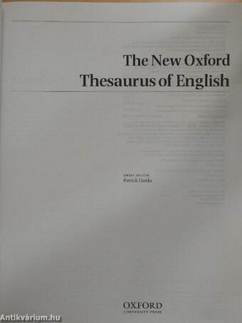 The New Oxford Thesaurus of English