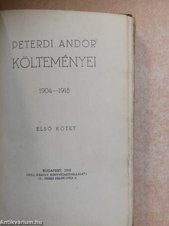 Peterdi Andor költeményei I. (töredék)