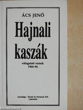 Hajnali kaszák (dedikált példány)