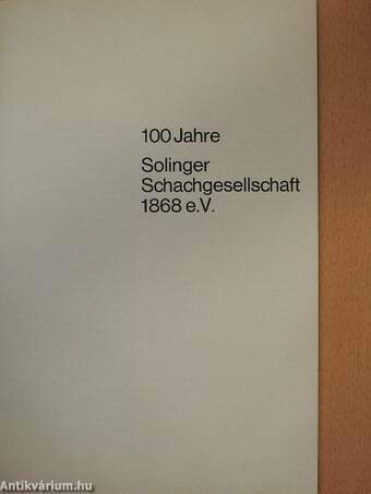 100 Jahre Solinger Schachgesellschaft