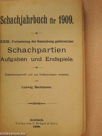 Schachjahrbuch für 1909.