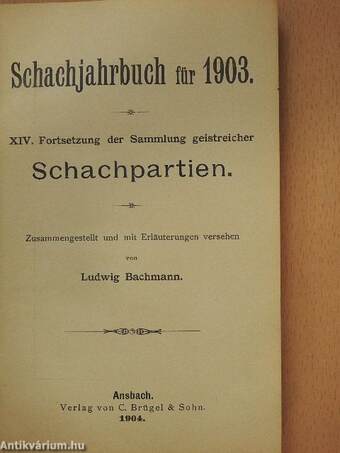 Schachjahrbuch für 1903.