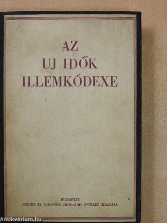 Az Uj Idők illemkódexe