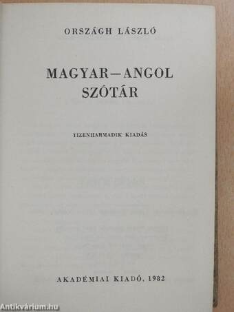 Magyar-angol szótár