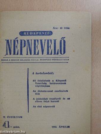 Budapesti Népnevelő 1955. április