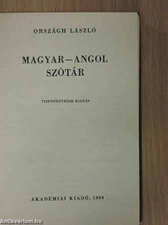 Magyar-angol szótár