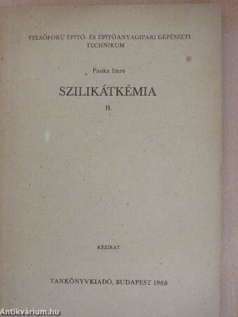 Szilikátkémia II.