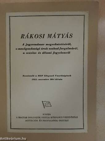 A jegyrendszer megszüntetéséről, a mezőgazdasági áruk szabad forgalmáról, a munka- és állami fegyelemről