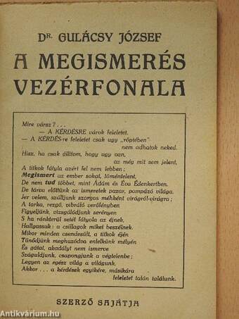 A megismerés vezérfonala