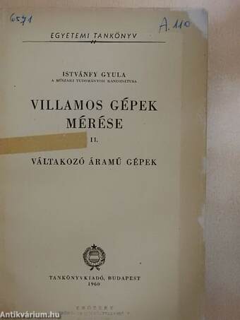 Villamos gépek mérése II.