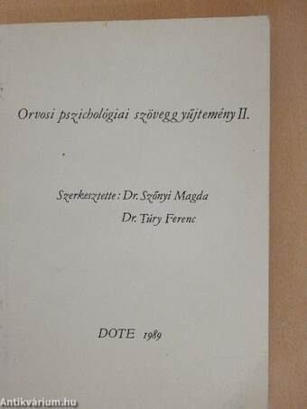 Orvosi pszichológiai szöveggyűjtemény II.