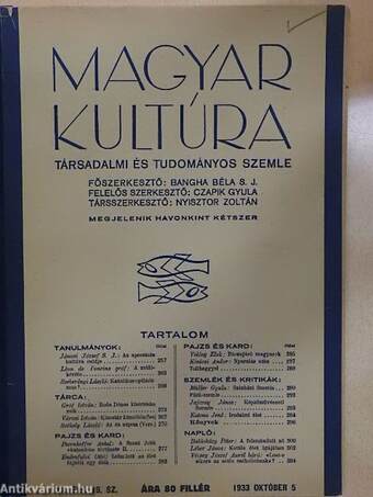 Magyar Kultúra 1933. október 5.