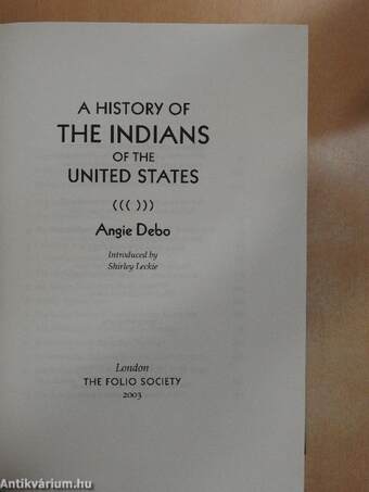 A History of the Indians of the United States