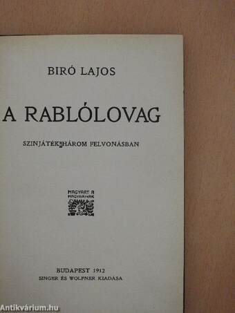 A rablólovag