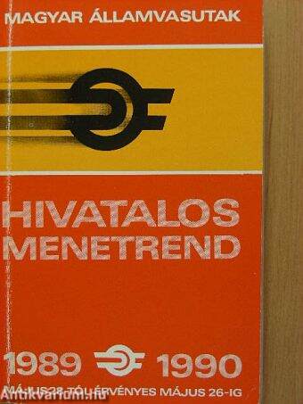 Hivatalos menetrend 1989-1990