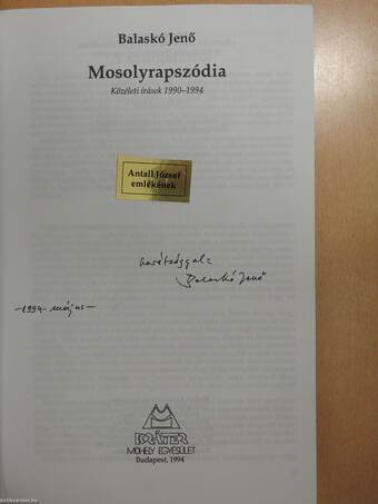 Mosolyrapszódia (dedikált példány)