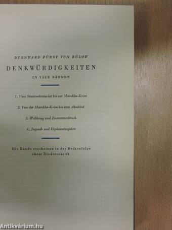 Denkwürdigkeiten 1-4.