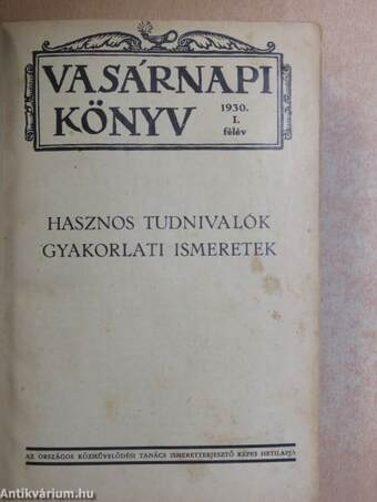 Vasárnapi Könyv 1930. I-II.