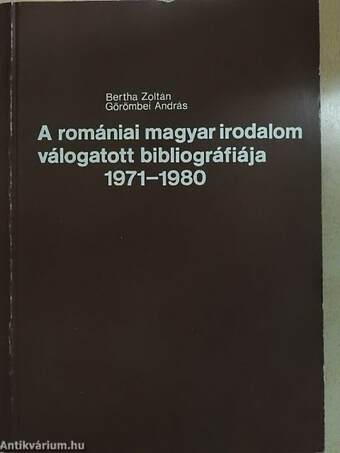 A romániai magyar irodalom válogatott bibliográfiája II.