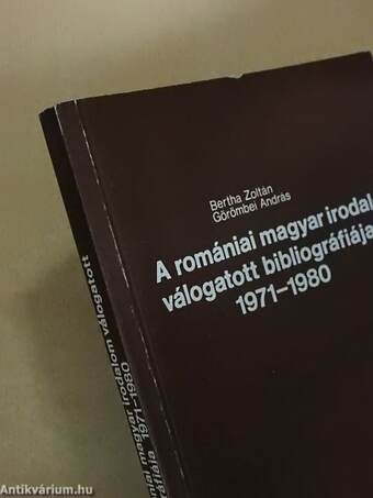 A romániai magyar irodalom válogatott bibliográfiája II.