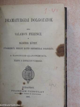 Dramaturgiai dolgozatok II.