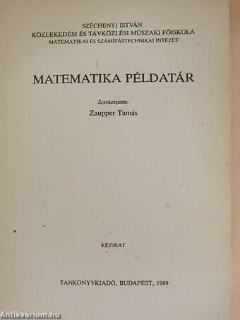 Matematika példatár