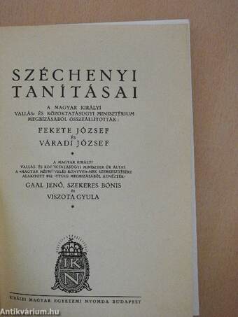 Széchenyi tanításai