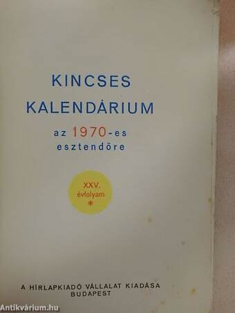 Kincses Kalendárium 1970