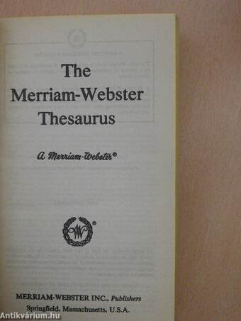 The Merriam-Webster Thesaurus