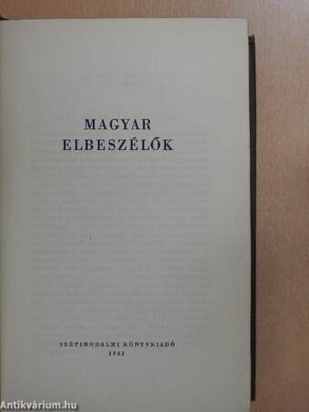 Magyar elbeszélők III.