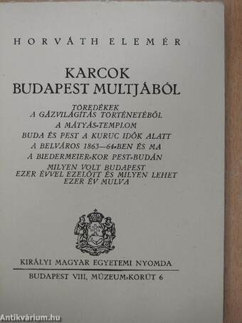 Karcok Budapest multjából