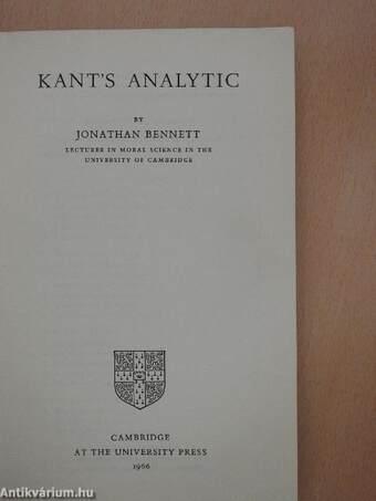 Kant's Analytic