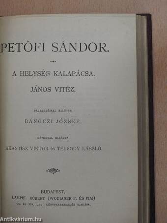 Háborús strófák/Berzsenyi Dániel válogatott versei/A helység kalapácsa/János vitéz/Szilágyi és Hajmási/Az első lopás/Jóka ördöge/Toldi estéje