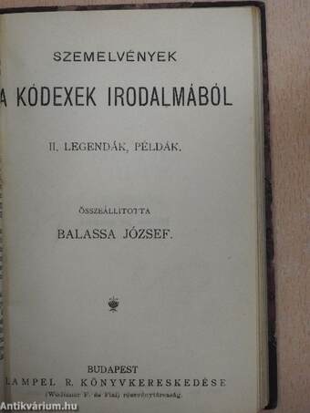 A szeleburdi/Kohlhaas Mihály/Malva/M. Tullius Cicero beszéde Verres ellen a műkincsekről/Szemelvények a kódexek irodalmából II.