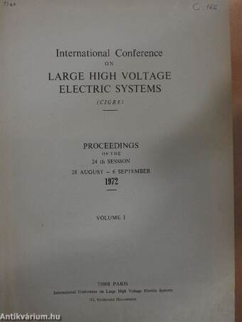 International Conference on Large High Voltage Electric Systems I. (töredék)