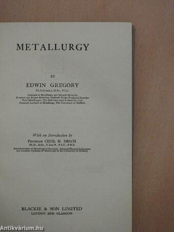 Metallurgy (Orowan Egon könyvtárából)