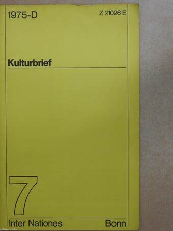 Kulturbrief Juli 1975