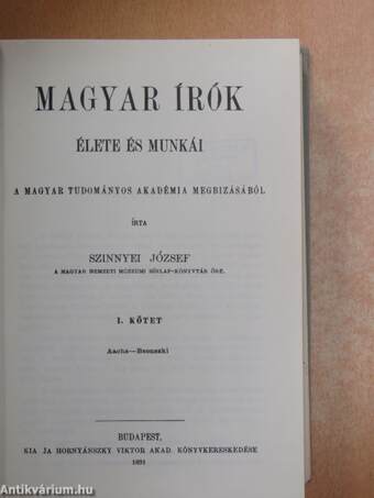 Magyar írók élete és munkái I-XIV.