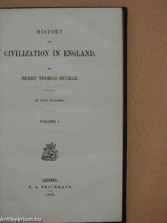 History of civilization in England I-V.