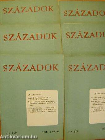 Századok 1978./1-6.