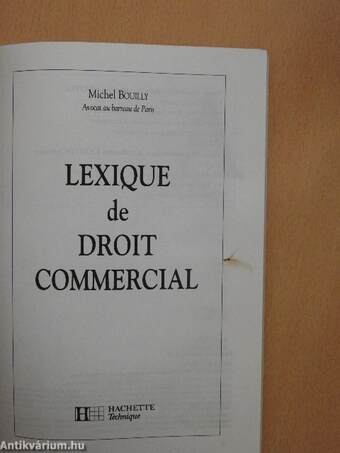 Lexique de Droit Commercial